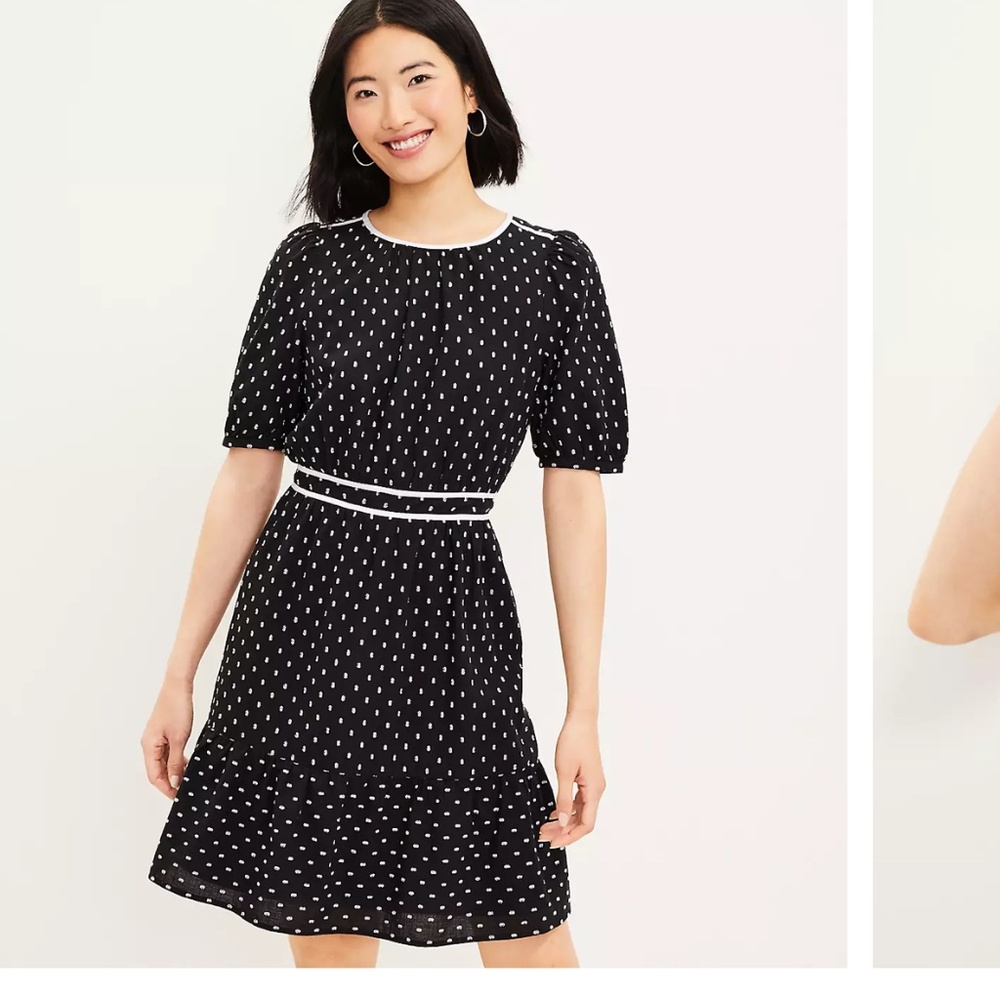 Loft Clip Flounce dress.‎ NWT. Retail 89.95